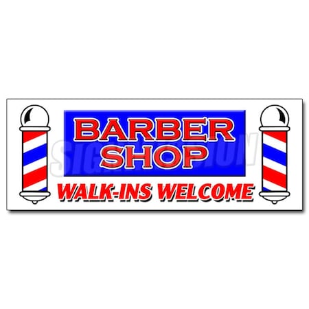 Amistad 12 in. Barber Shop Walk-Ins Welcome Decal Sticker - Men Women Coloring Manicure AM3934628